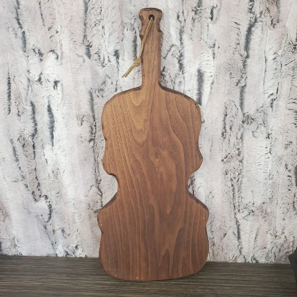 Vintage‎ Charcuterie Violin Viola Cutting Board Wooden Musical Instrument Shape